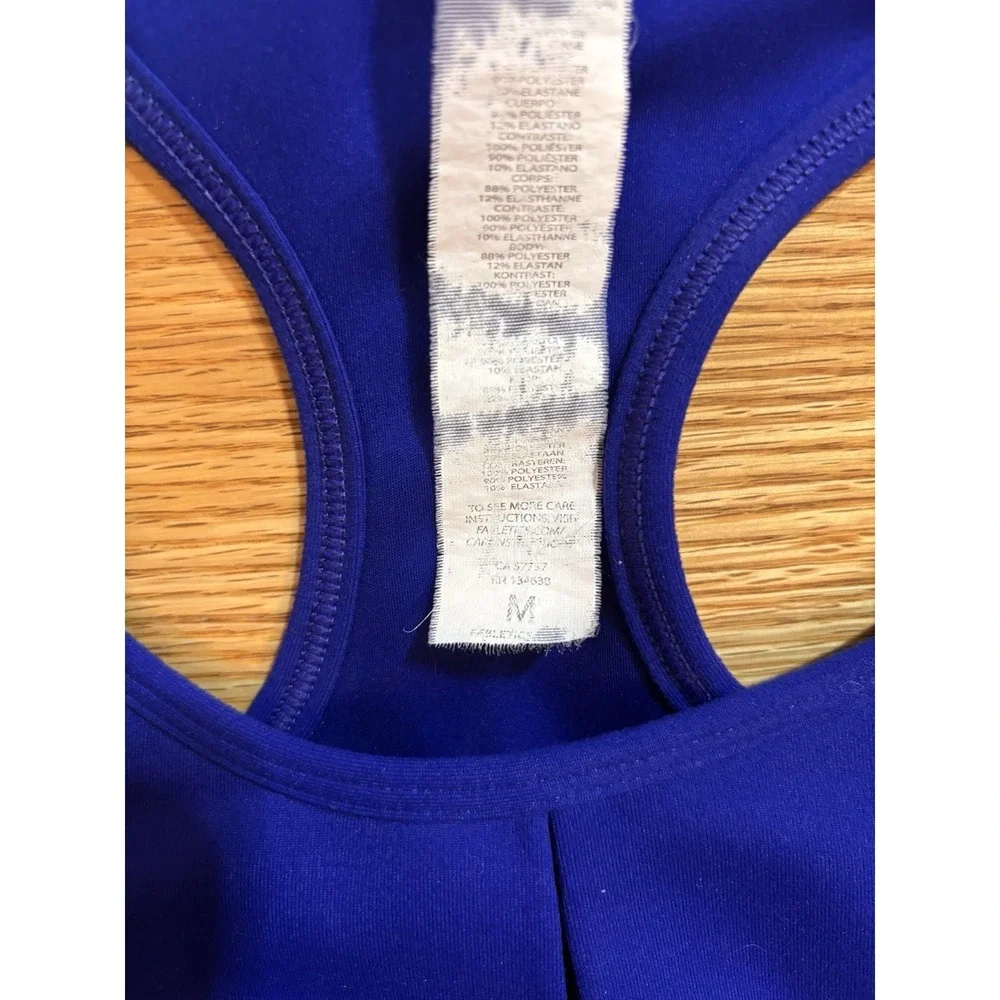 Fabletics Sylvia Royal Blue Racerback Sports Bra Large Gym Workout Athleisure
